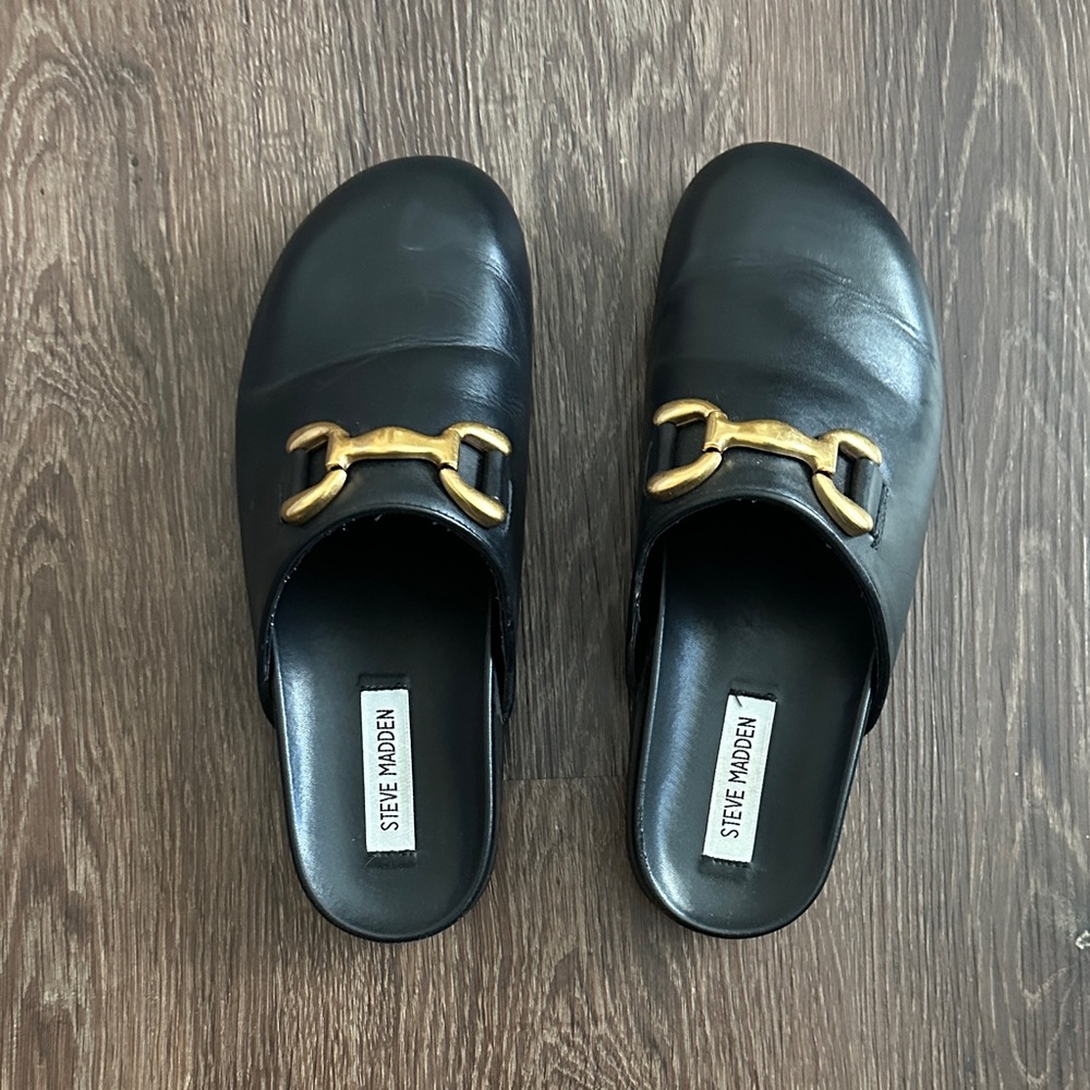 Steve Madden Clogs with Gold Detail